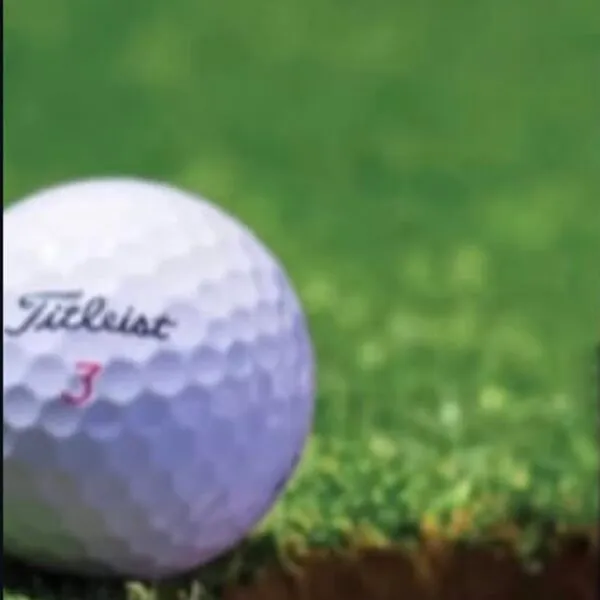 A golf ball on the green